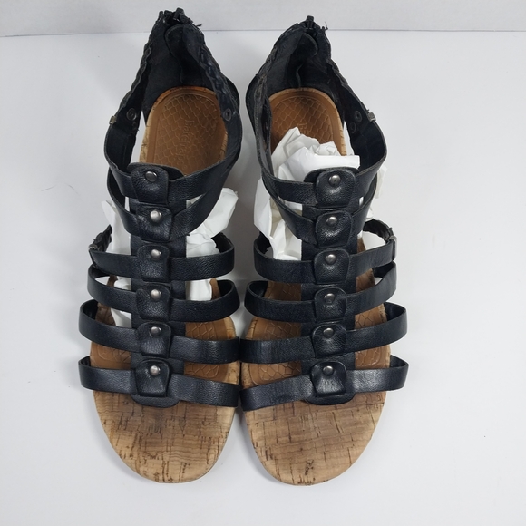 Baretaps Gweneth Strappy Black Leather Casual Sandals Size 7.5 Gladiator Shoes - Picture 3 of 15